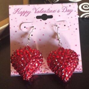 Red Hearts Earrings for Valentine’s Day